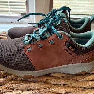 Teva Brown Casual Waterproof Shoe with Teal Accents